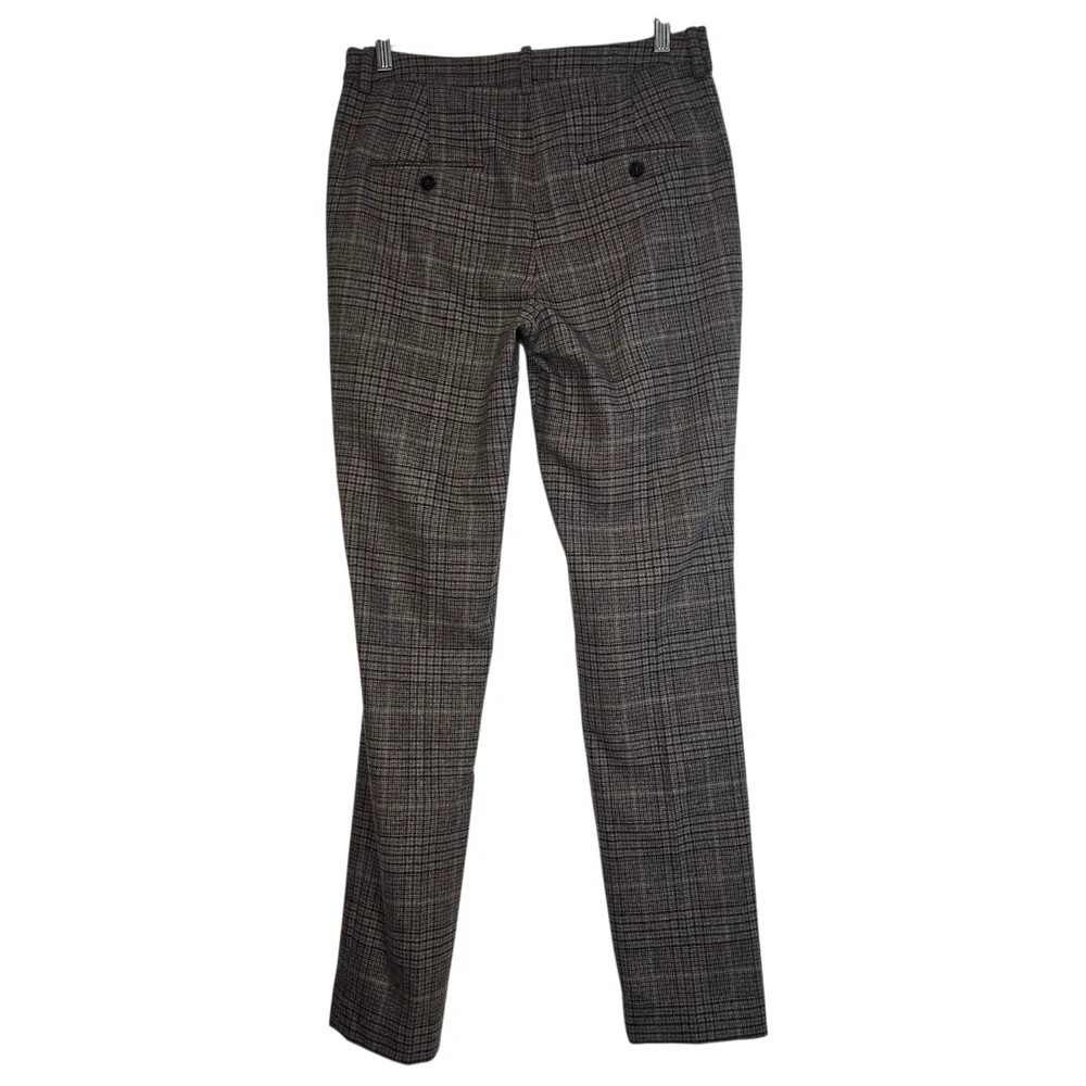 Michael Kors Collection Made in Italy Pure Virgin Wool Plaid Brown Straight Leg - Picture 4 of 13
